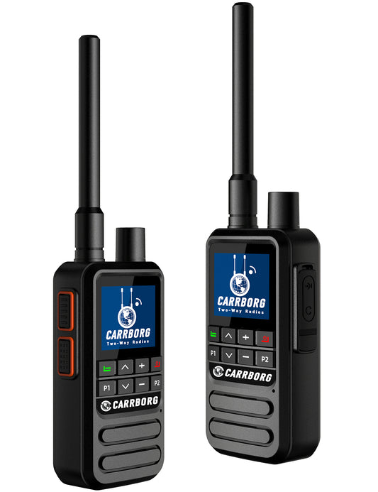 CARRBORG N9500 4G Long Range Walkie Talkie | Dual Mode PTT Two-Way Radio | Nationwide & Global Coverage with SIM Card(2-Pack)