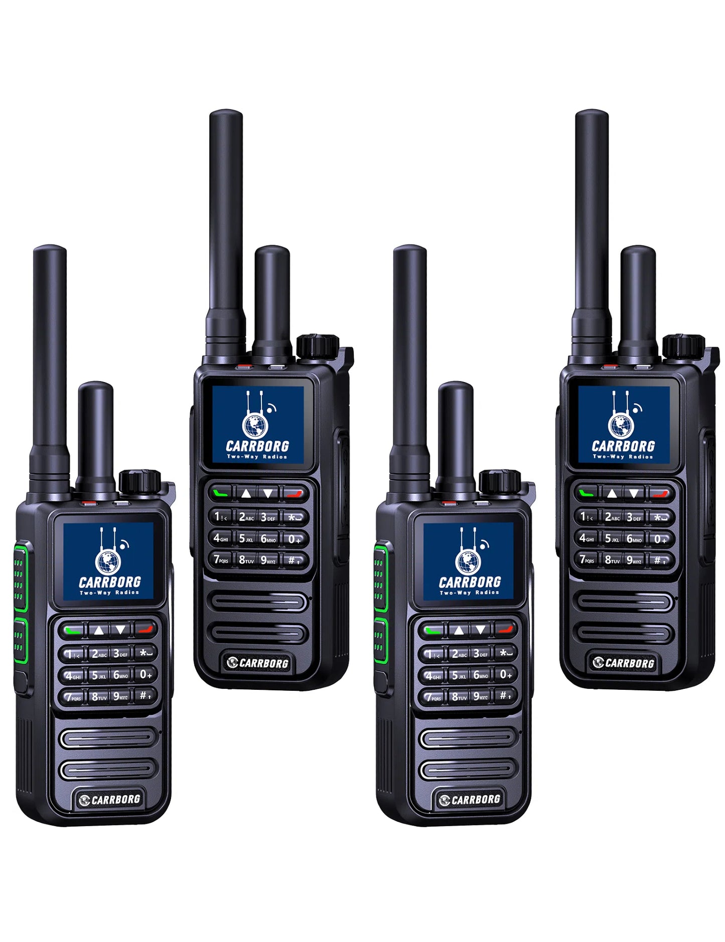 CARRBORG S959 Nationwide Lifetime Free 4G+UHF Walkie Talkies | Global Unlimited Range Dual Mode 2 Way Radios, Relay Function, 4000mAh, Desktop Charger for Job Site with SIM Cards