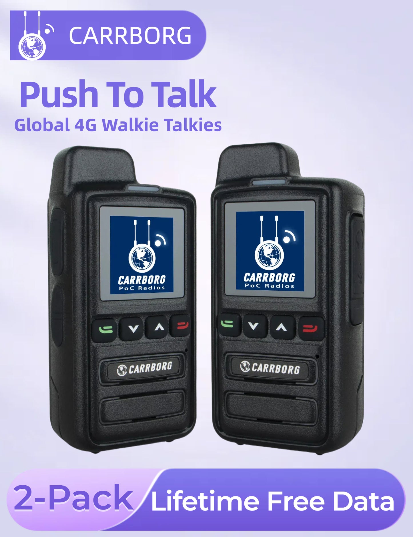 CARRBORG X13 4G Long Range Walkie Talkie | PTT Two-Way Radio | Nationwide & Global Coverage with SIM Card