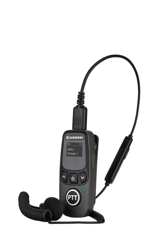 CARRBORG U5 Mini Walkie Talkies Long Range, Unlimited Range Nationwide Lifetime Free 4G PoC with G-Shaped Earpieces for Hospitals, Restaurants, Retail & Golf Courses