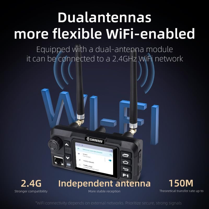 CARRBORG Lifetime Free Mobile PoC Radio Unlimited Range, Professional Fixed-Mount Push-to-Talk Over Cellular 4G LTE Walkie Talkies Long Range for in-Vehicle Nationwide PTT Communication