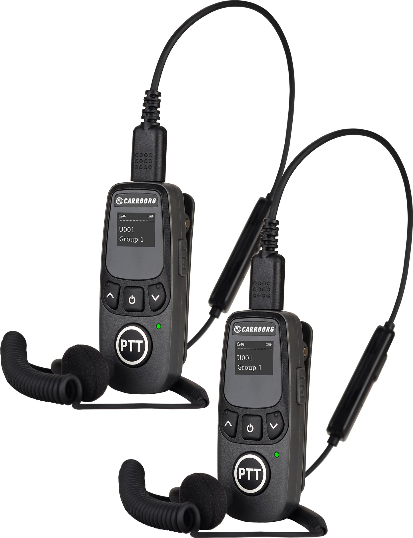 CARRBORG U5 Mini Walkie Talkies Long Range, Unlimited Range Nationwide Lifetime Free 4G PoC with G-Shaped Earpieces for Hospitals, Restaurants, Retail & Golf Courses