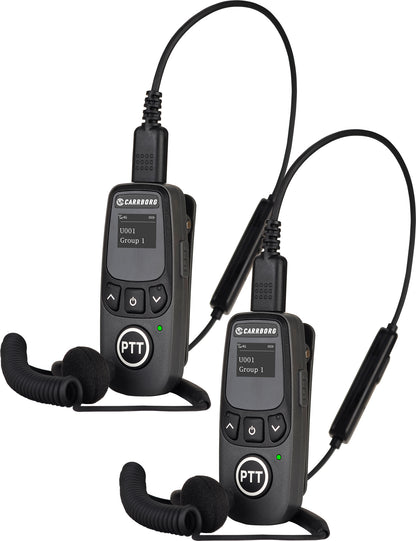 CARRBORG U5 Mini Walkie Talkies Long Range, Unlimited Range Nationwide Lifetime Free 4G PoC with G-Shaped Earpieces for Hospitals, Restaurants, Retail & Golf Courses