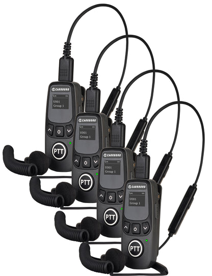 CARRBORG U5 Mini Walkie Talkies Long Range, Unlimited Range Nationwide Lifetime Free 4G PoC with G-Shaped Earpieces for Hospitals, Restaurants, Retail & Golf Courses