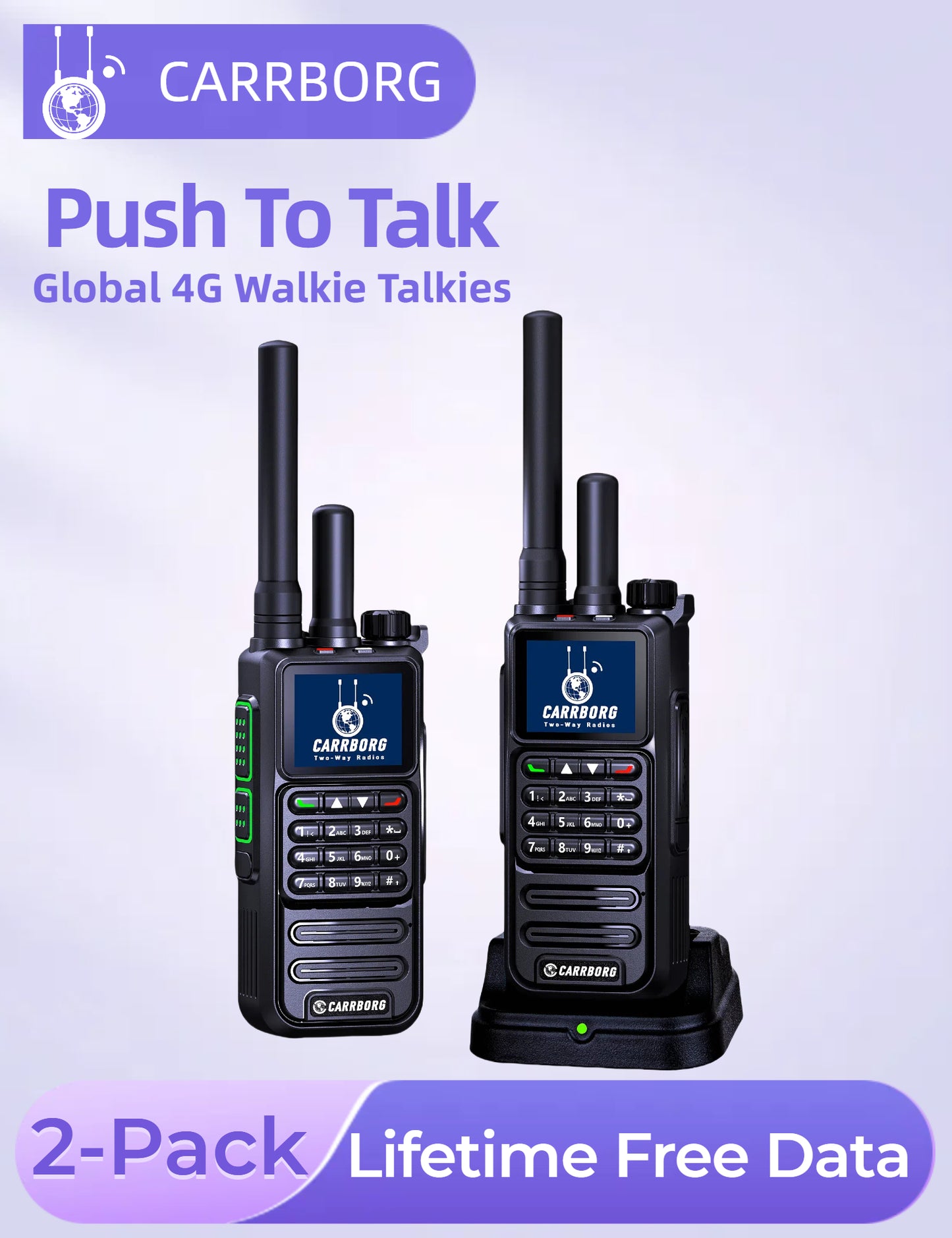 CARRBORG S959 4G PTT Walkie Talkie – Dual Mode Nationwide, Unlimited Range